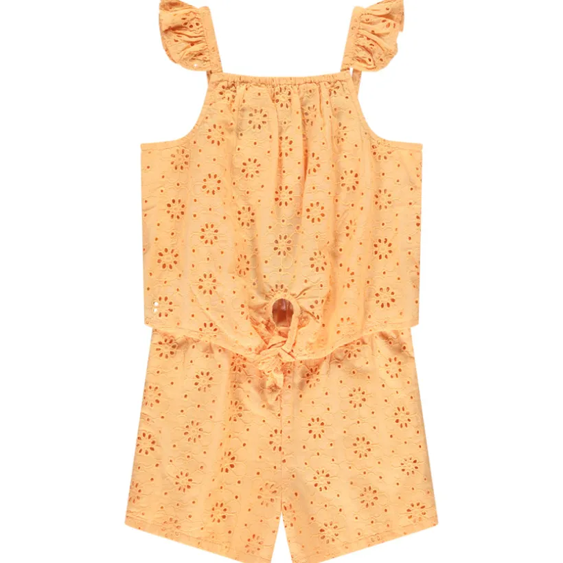 Korte jumpsuit in Engels borduursel meisjes