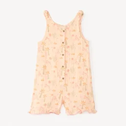 Korte jumpsuit met fantasiedruk voor babymeisjes