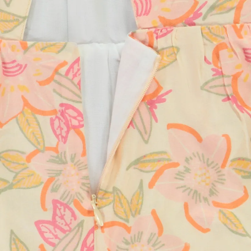 Korte jumpsuit met gedraaide kraag en bloemenprint meisjes