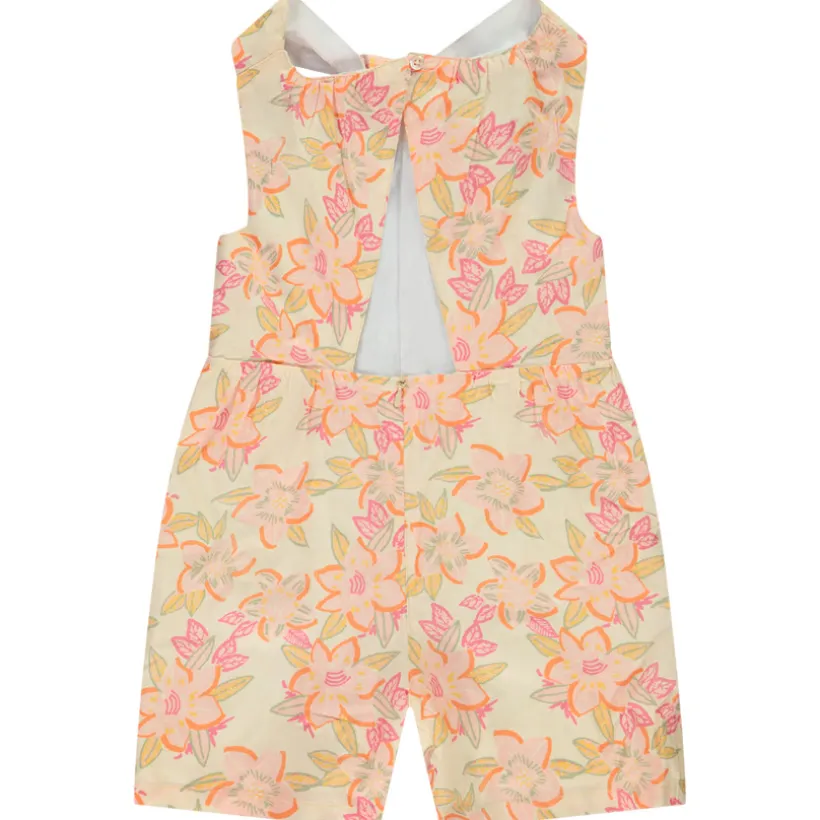 Korte jumpsuit met gedraaide kraag en bloemenprint meisjes