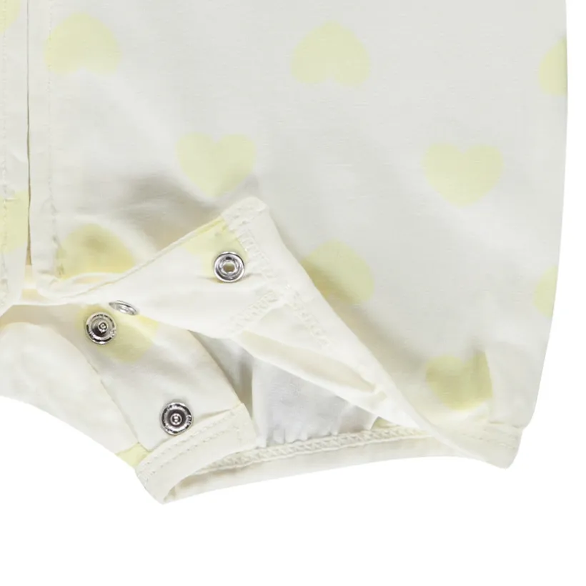 Korte jumpsuit met gele hartjes voor meisjes