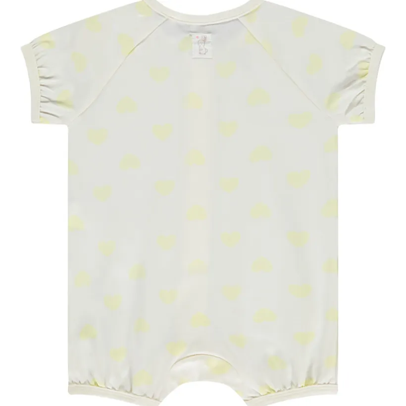 Korte jumpsuit met gele hartjes voor meisjes