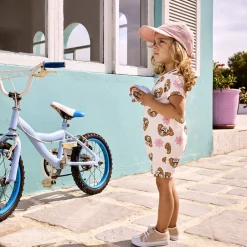 Korte jumpsuit met korte mouwen en Skye Pat Patrouille print voor baby meisjes