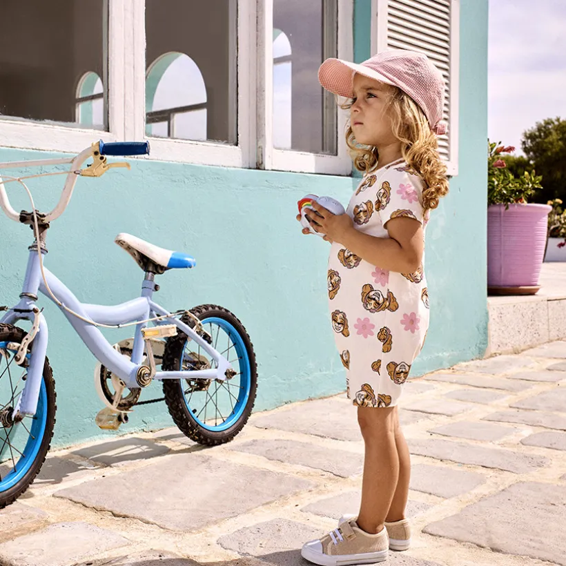 Korte jumpsuit met korte mouwen en Skye Pat Patrouille print voor baby meisjes