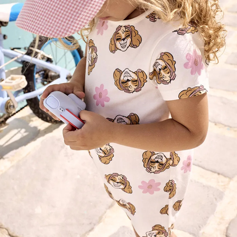 Korte jumpsuit met korte mouwen en Skye Pat Patrouille print voor baby meisjes