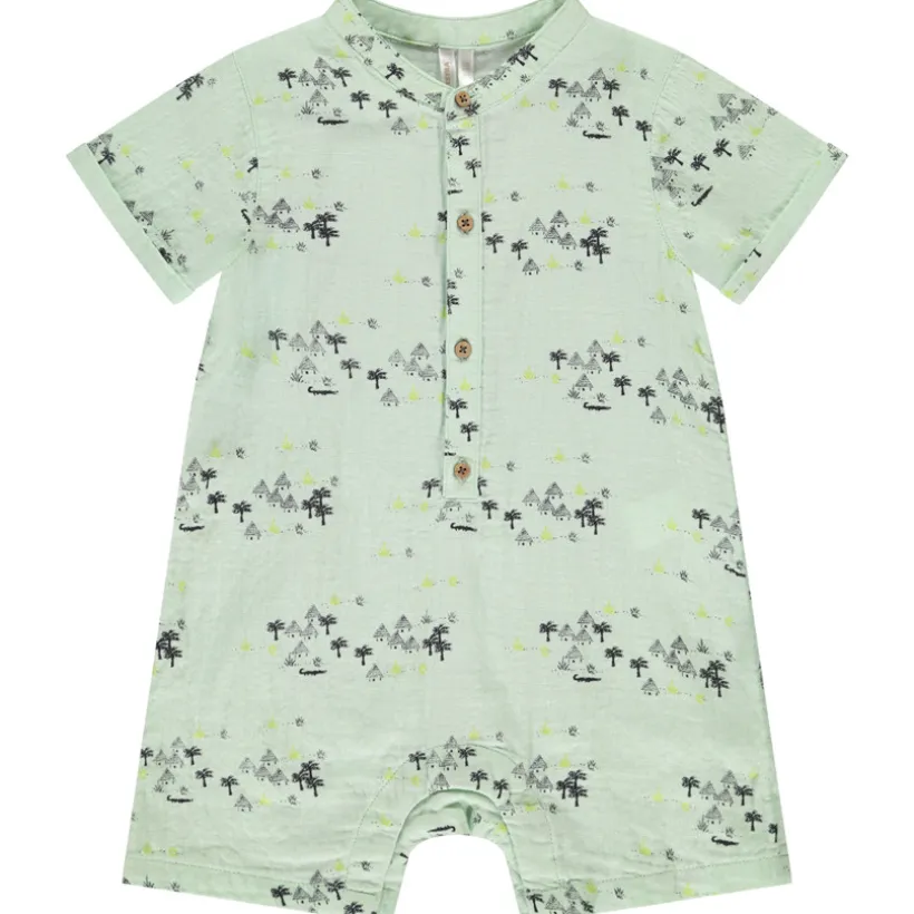 Korte jumpsuit met savaneprint voor jongen