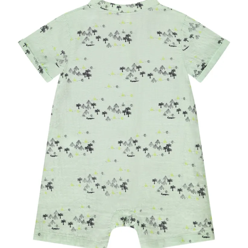 Korte jumpsuit met savaneprint voor jongen