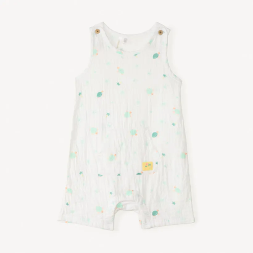 Korte jumpsuit met schildpadprint voor babyjongen