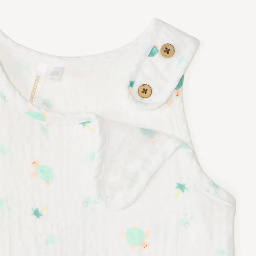 Korte jumpsuit met schildpadprint voor babyjongen