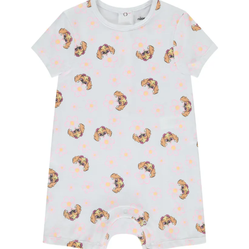 Korte jumpsuit met Stella Pat'Patrouille en bloemenprint meisjes