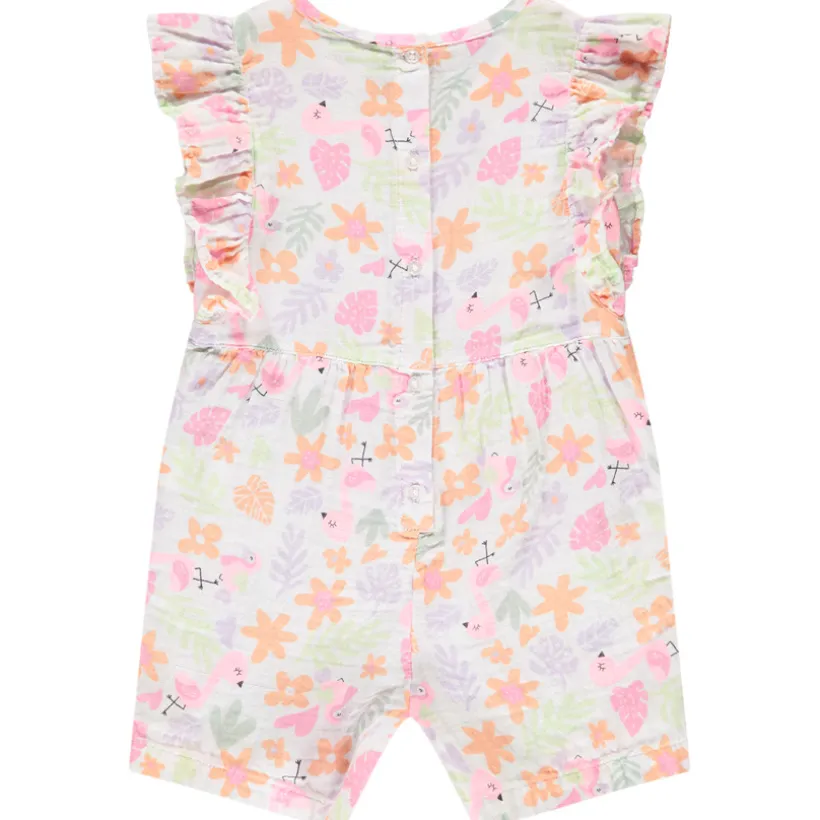 Korte jumpsuit met volants en fantasieprint meisjes