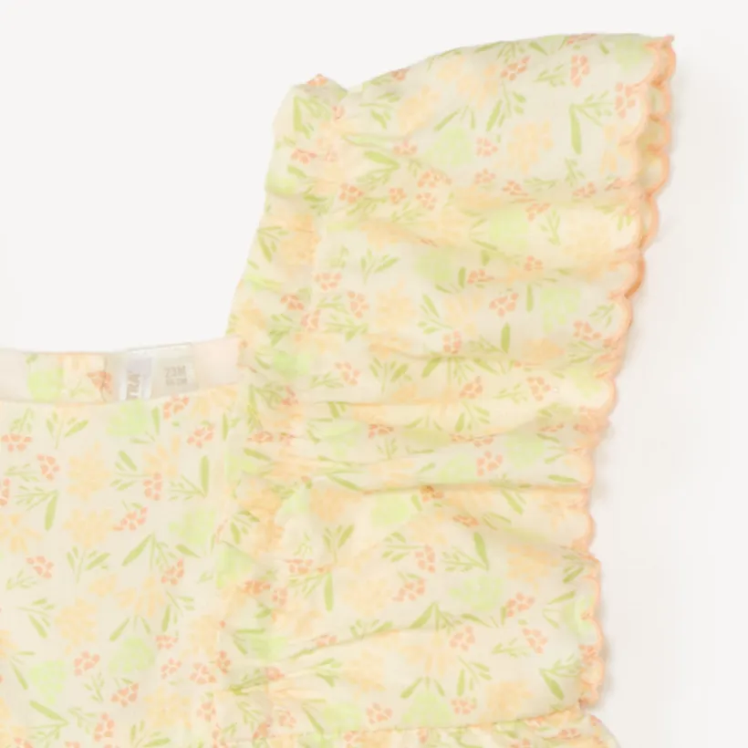Korte jumpsuit met volants en bloemenprint voor babymeisjes