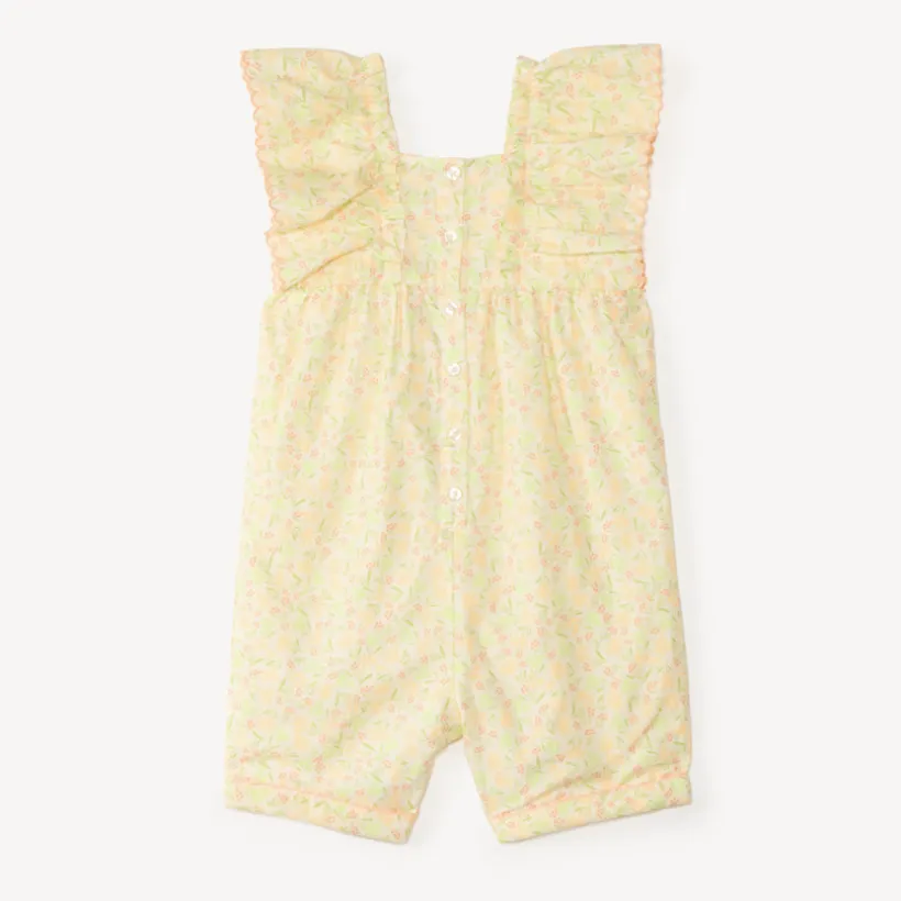 Korte jumpsuit met volants en bloemenprint voor babymeisjes