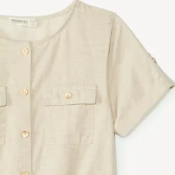 Korte jumpsuit van effen canvas meisjes