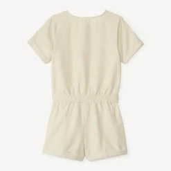 Korte jumpsuit van effen canvas meisjes