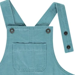 Korte jumpsuit van slubstof voor babyjongens