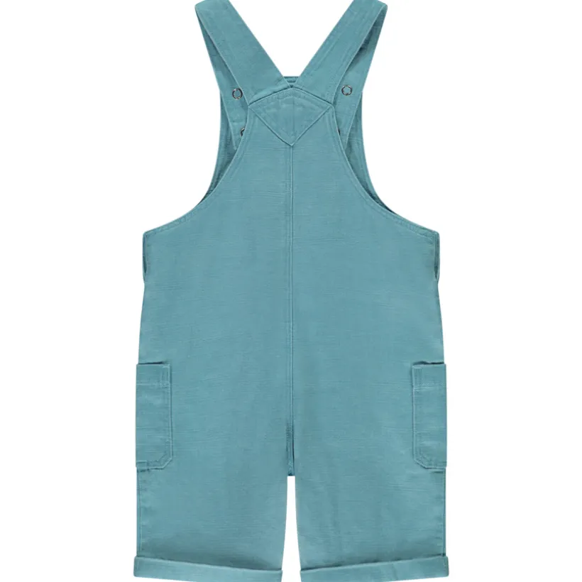 Korte jumpsuit van slubstof voor babyjongens