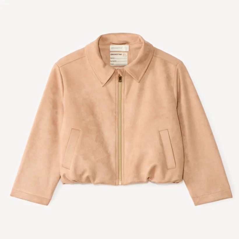Korte meisjesjas van suede