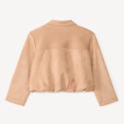 Korte meisjesjas van suede