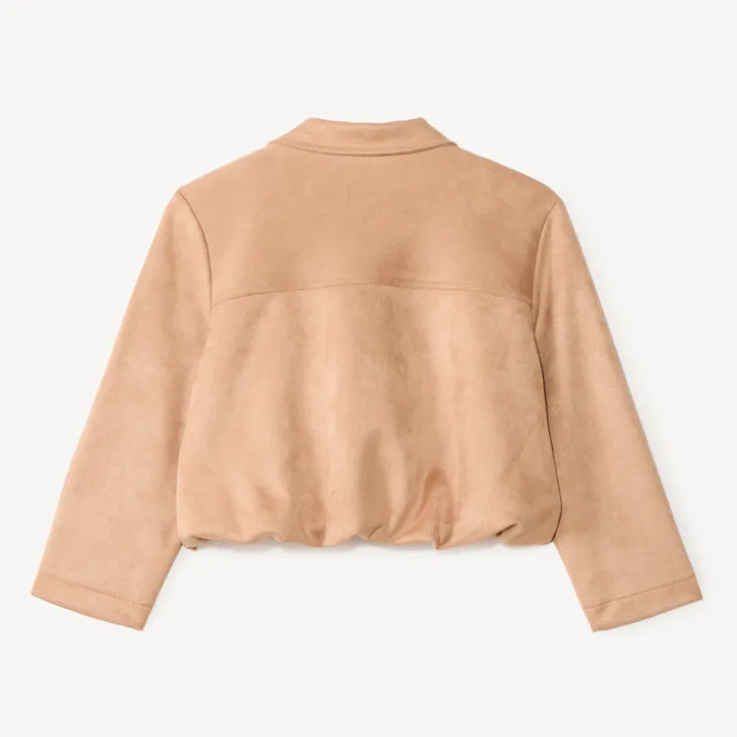 Korte meisjesjas van suede
