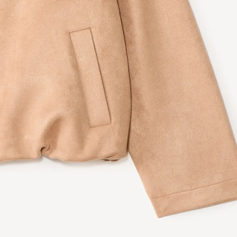Korte meisjesjas van suede