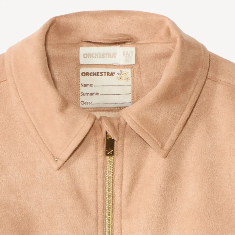 Korte meisjesjas van suede