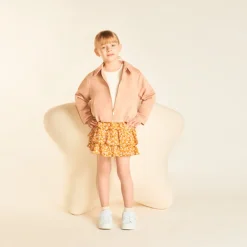 Korte meisjesjas van suede