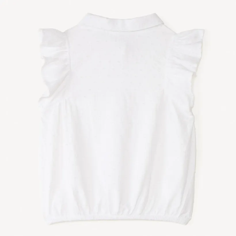 Korte mouw blouse met volant en strik in de taille meisjes