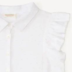 Korte mouw blouse met volant en strik in de taille meisjes