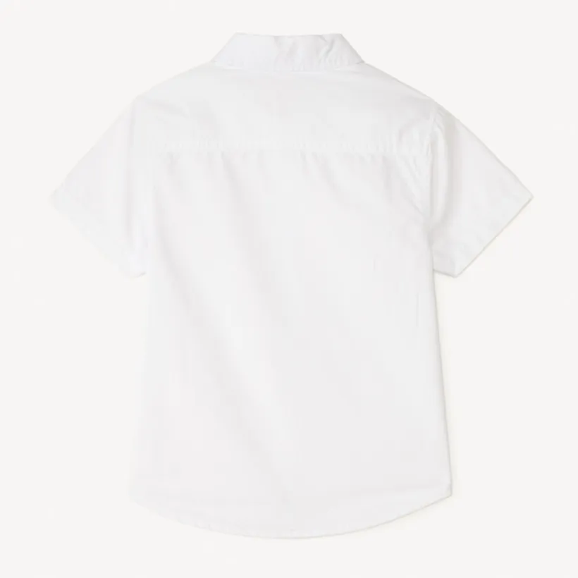 Korte mouw effen popeline shirt jongens