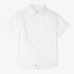 Korte mouw effen popeline shirt jongens