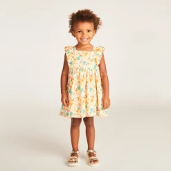 Korte mouwen bloemenprint jurk voor babymeisjes