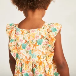 Korte mouwen bloemenprint jurk voor babymeisjes