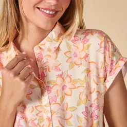 Korte mouwen bloes met bloemenprint voor dames