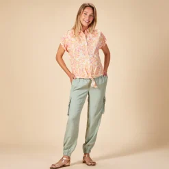 Korte mouwen bloes met bloemenprint voor dames