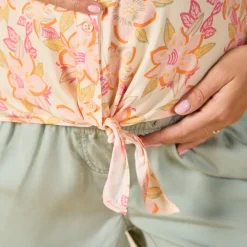 Korte mouwen bloes met bloemenprint voor dames
