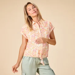 Korte mouwen bloes met bloemenprint voor dames