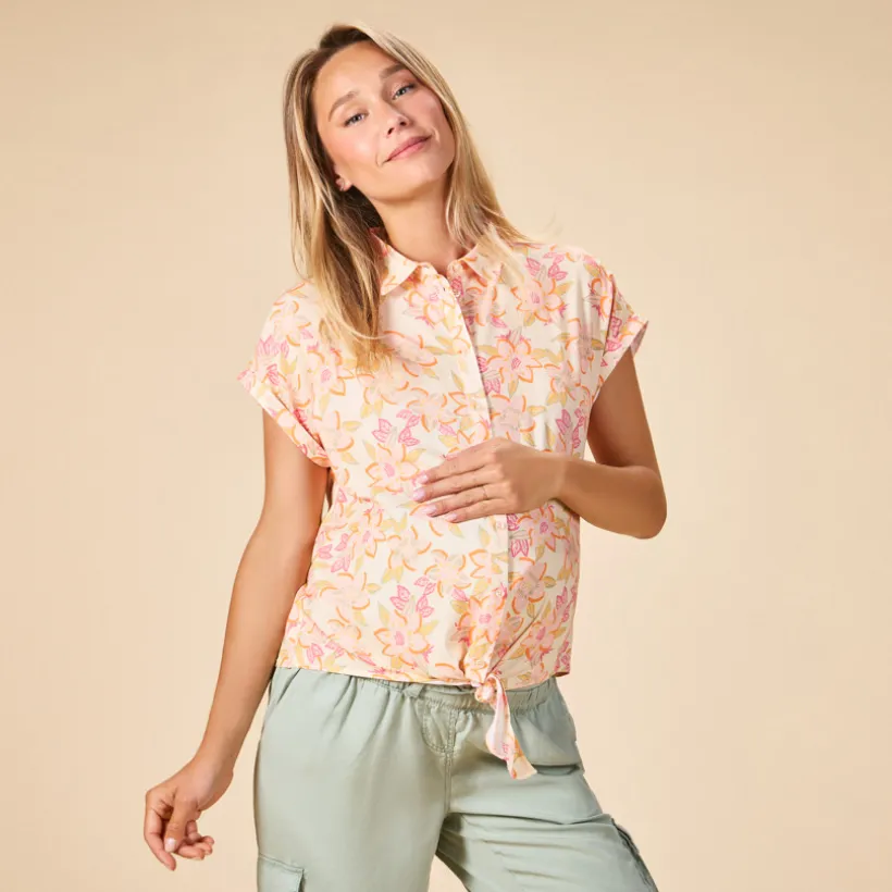 Korte mouwen bloes met bloemenprint voor dames