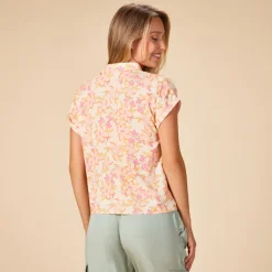 Korte mouwen bloes met bloemenprint voor dames