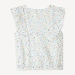 Korte mouwen bloes met grote bloemenprint voor meisje