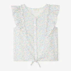 Korte mouwen bloes met grote bloemenprint voor meisje