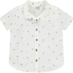 Korte mouwen blouse in voile met print voor baby jongen