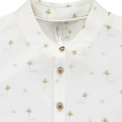 Korte mouwen blouse in voile met print voor baby jongen
