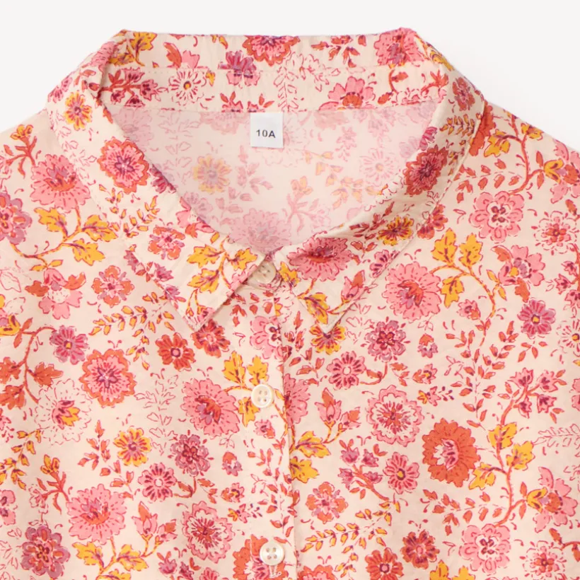 Korte mouwen blouse voor meisjes met bloemenprint