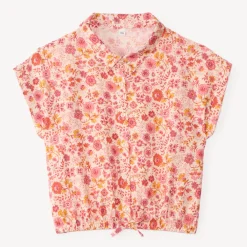 Korte mouwen blouse voor meisjes met bloemenprint