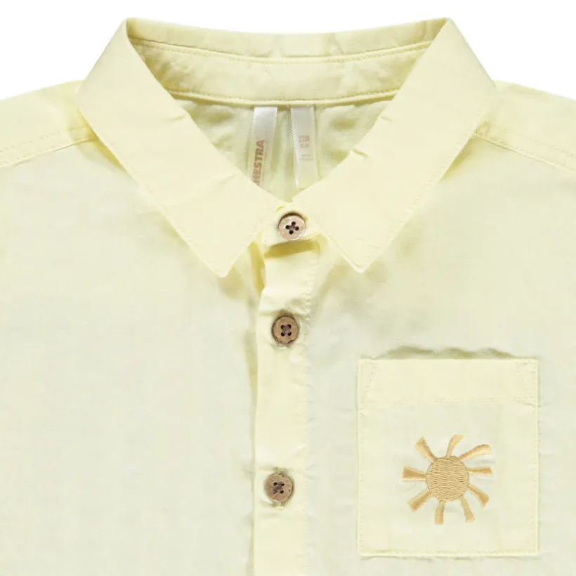 Korte mouwen chemise met 3D borduren voor babyjongens