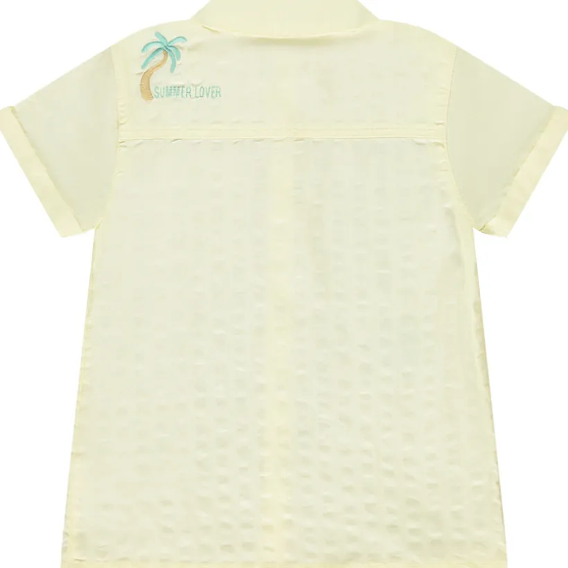 Korte mouwen chemise met 3D borduren voor babyjongens