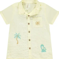 Korte mouwen chemise met 3D borduren voor babyjongens