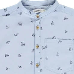 Korte mouwen chemise met zeilboten voor jongen