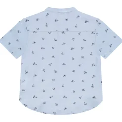 Korte mouwen chemise met zeilboten voor jongen